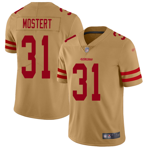 San Francisco 49ers Limited Gold Men Raheem Mostert NFL Jersey #31 Inverted Legend->youth nfl jersey->Youth Jersey